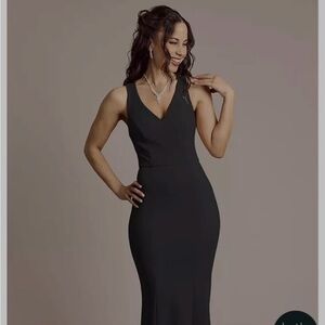 Crepe V-Neck Cross-Back Mermaid Bridesmaid Dress Style# F20788